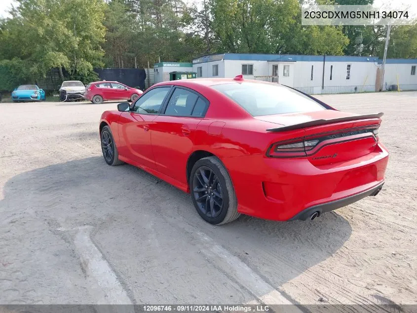 2022 Dodge Charger Gt VIN: 2C3CDXMG5NH134074 Lot: 12096746