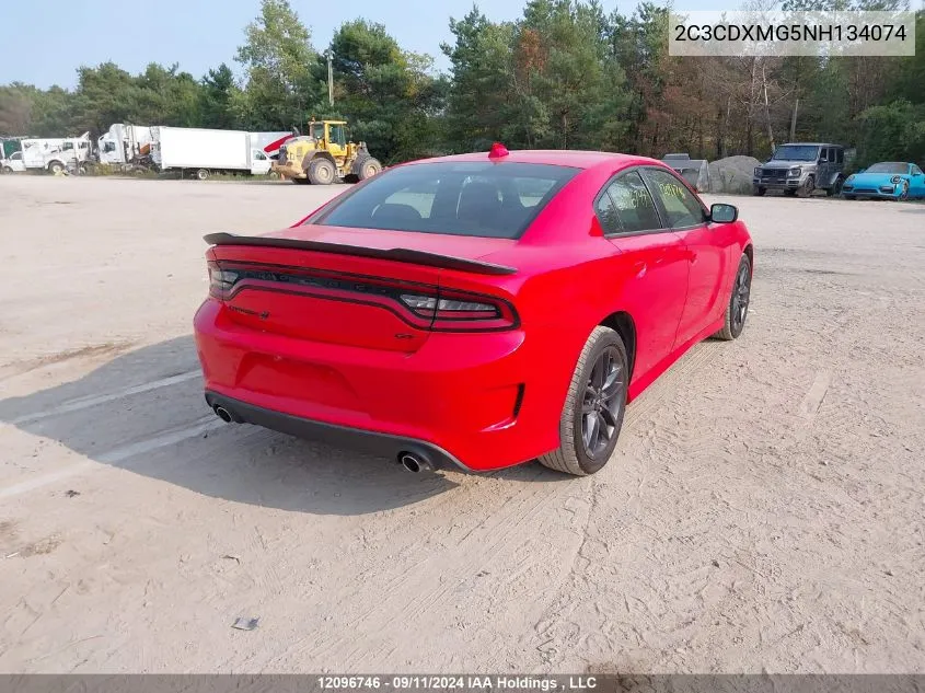 2022 Dodge Charger Gt VIN: 2C3CDXMG5NH134074 Lot: 12096746