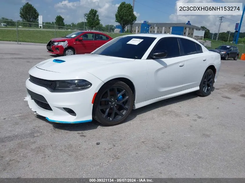 2022 Dodge Charger Gt Rwd VIN: 2C3CDXHG6NH153274 Lot: 39321134