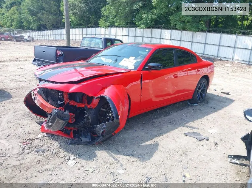 2022 Dodge Charger Sxt Rwd VIN: 2C3CDXBG6NH153428 Lot: 39474622