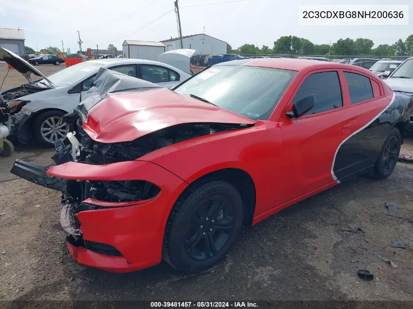 2022 Dodge Charger Sxt Rwd VIN: 2C3CDXBG8NH200636 Lot: 39481457