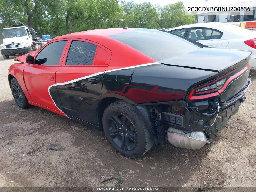 2022 Dodge Charger Sxt Rwd VIN: 2C3CDXBG8NH200636 Lot: 39481457