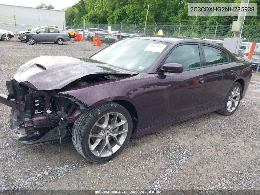 2022 Dodge Charger Gt Rwd VIN: 2C3CDXHG2NH235938 Lot: 39494864