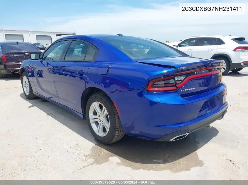 2022 Dodge Charger Sxt Rwd VIN: 2C3CDXBG7NH231411 Lot: 39579529