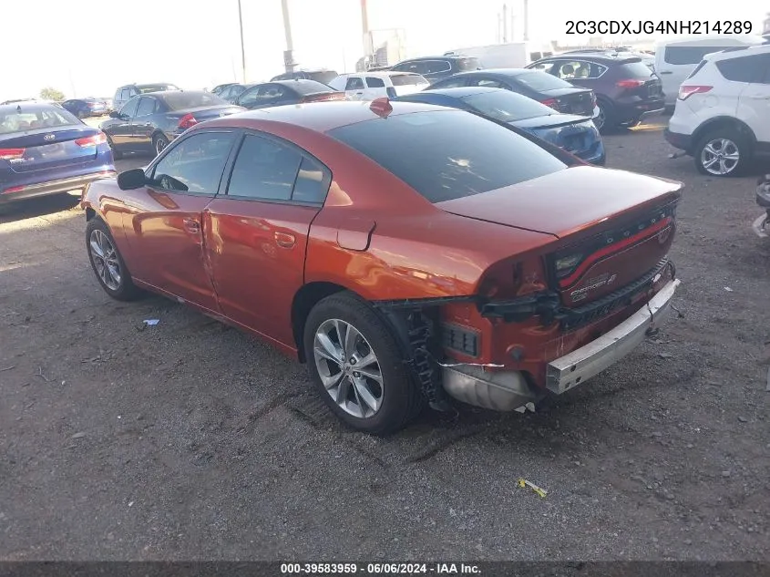 2022 Dodge Charger Sxt Awd VIN: 2C3CDXJG4NH214289 Lot: 39583959