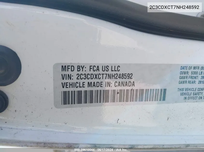 2C3CDXCT7NH248592 2022 Dodge Charger R/T