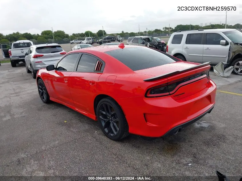 2022 Dodge Charger R/T VIN: 2C3CDXCT8NH259570 Lot: 39640393