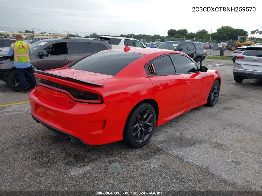 2022 Dodge Charger R/T VIN: 2C3CDXCT8NH259570 Lot: 39640393