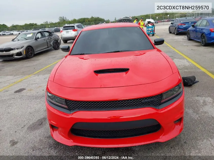 2022 Dodge Charger R/T VIN: 2C3CDXCT8NH259570 Lot: 39640393