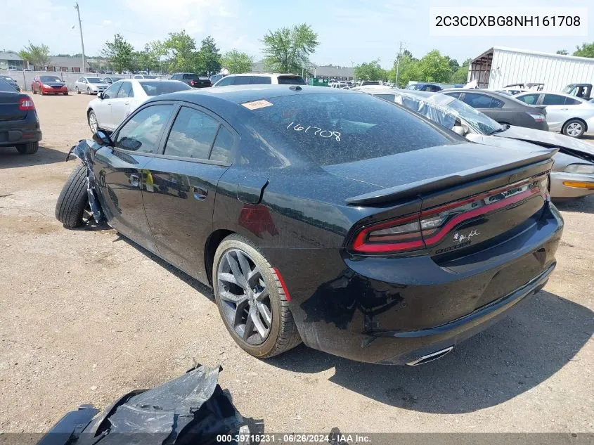 2022 Dodge Charger Sxt Rwd VIN: 2C3CDXBG8NH161708 Lot: 39718231