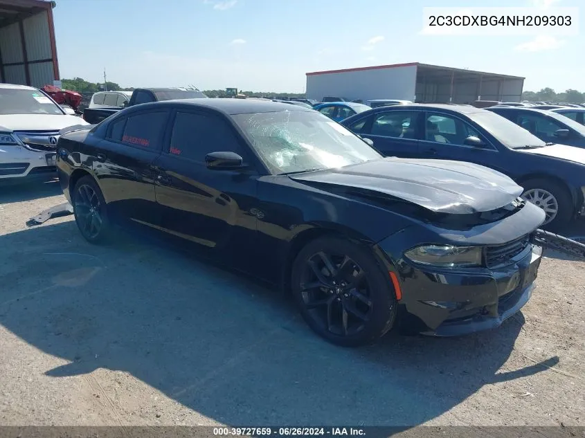 2022 Dodge Charger Sxt Rwd VIN: 2C3CDXBG4NH209303 Lot: 39727659