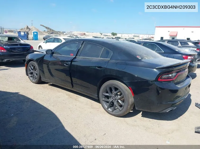 2022 Dodge Charger Sxt Rwd VIN: 2C3CDXBG4NH209303 Lot: 39727659