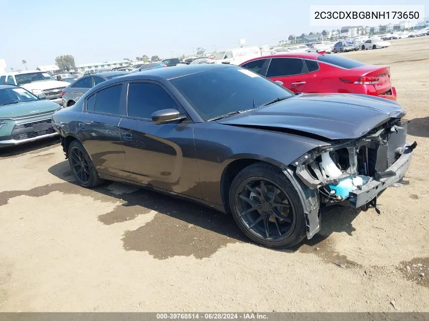 2022 Dodge Charger Sxt Rwd VIN: 2C3CDXBG8NH173650 Lot: 39768514