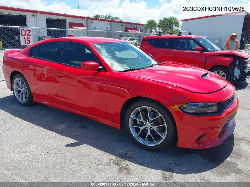 2022 Dodge Charger Gt Rwd VIN: 2C3CDXHG3NH109698 Lot: 39897189