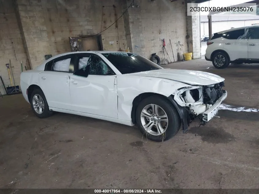 2022 Dodge Charger Sxt Rwd VIN: 2C3CDXBG6NH235076 Lot: 40017954