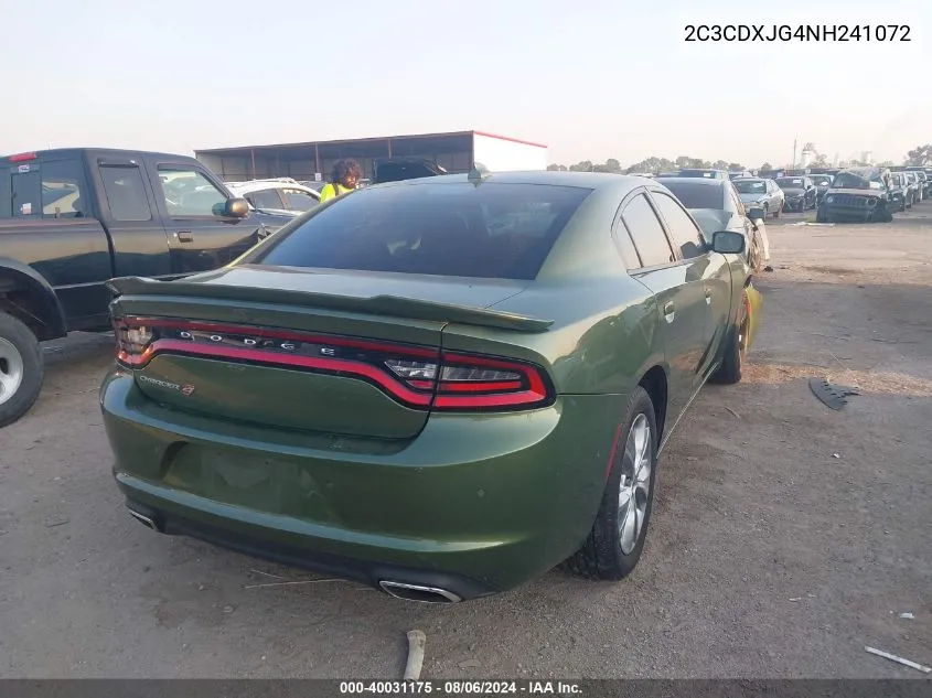 2022 Dodge Charger Sxt Awd VIN: 2C3CDXJG4NH241072 Lot: 40031175