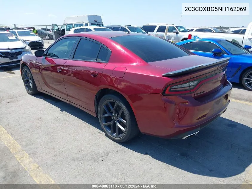 2022 Dodge Charger Sxt Rwd VIN: 2C3CDXBG5NH162069 Lot: 40063110