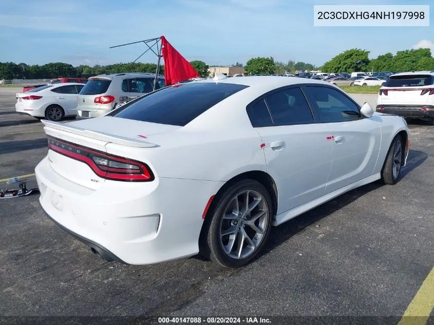 2022 Dodge Charger Gt VIN: 2C3CDXHG4NH197998 Lot: 40147088