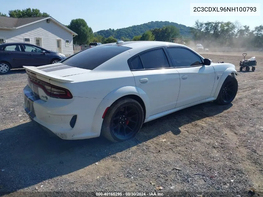 2022 Dodge Charger Srt Hellcat Redeye Widebody VIN: 2C3CDXL96NH100793 Lot: 40165295