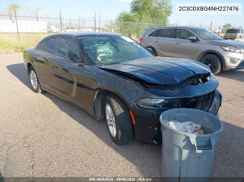 2022 Dodge Charger Sxt Rwd VIN: 2C3CDXBG4NH227476 Lot: 40264535