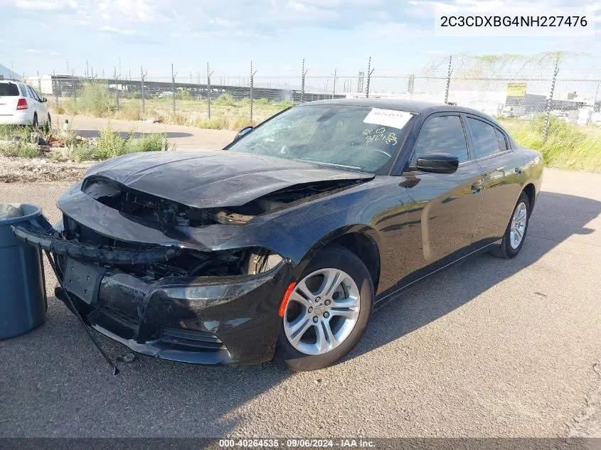 2022 Dodge Charger Sxt Rwd VIN: 2C3CDXBG4NH227476 Lot: 40264535