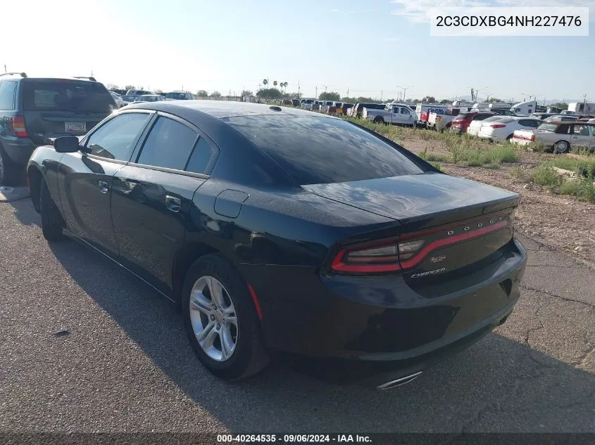 2022 Dodge Charger Sxt Rwd VIN: 2C3CDXBG4NH227476 Lot: 40264535