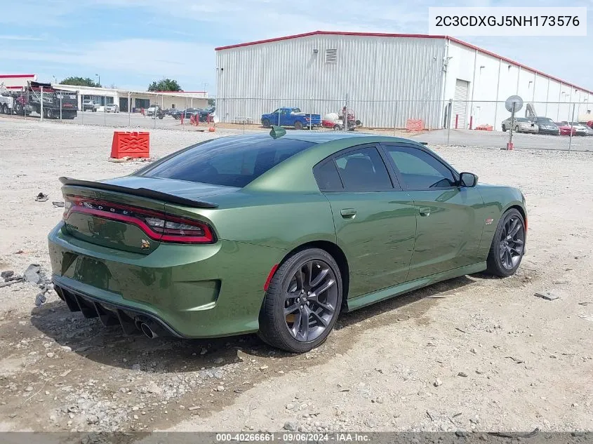 2022 Dodge Charger Scat Pack VIN: 2C3CDXGJ5NH173576 Lot: 40266661