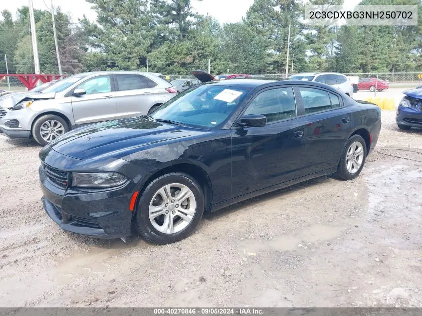 2022 Dodge Charger Sxt Rwd VIN: 2C3CDXBG3NH250702 Lot: 40270846