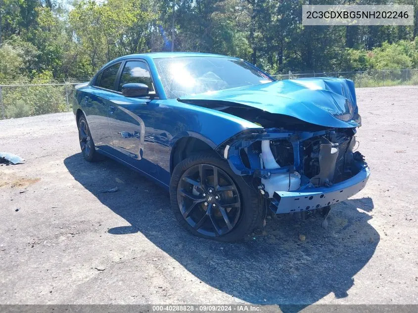 2022 Dodge Charger Sxt Rwd VIN: 2C3CDXBG5NH202246 Lot: 40288828