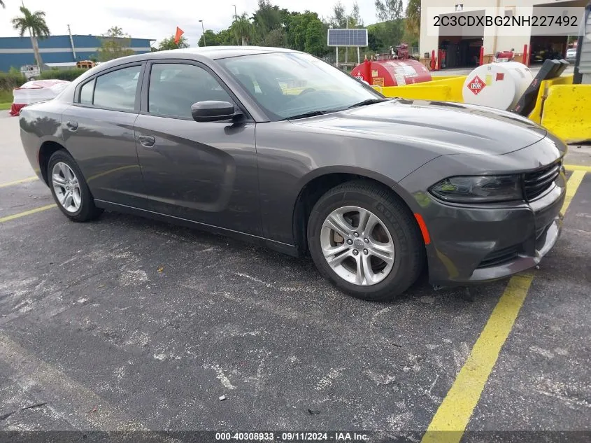 2022 Dodge Charger Sxt Rwd VIN: 2C3CDXBG2NH227492 Lot: 40308933