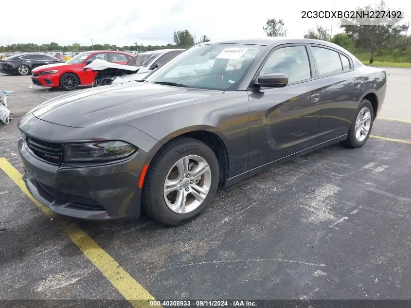 2022 Dodge Charger Sxt Rwd VIN: 2C3CDXBG2NH227492 Lot: 40308933