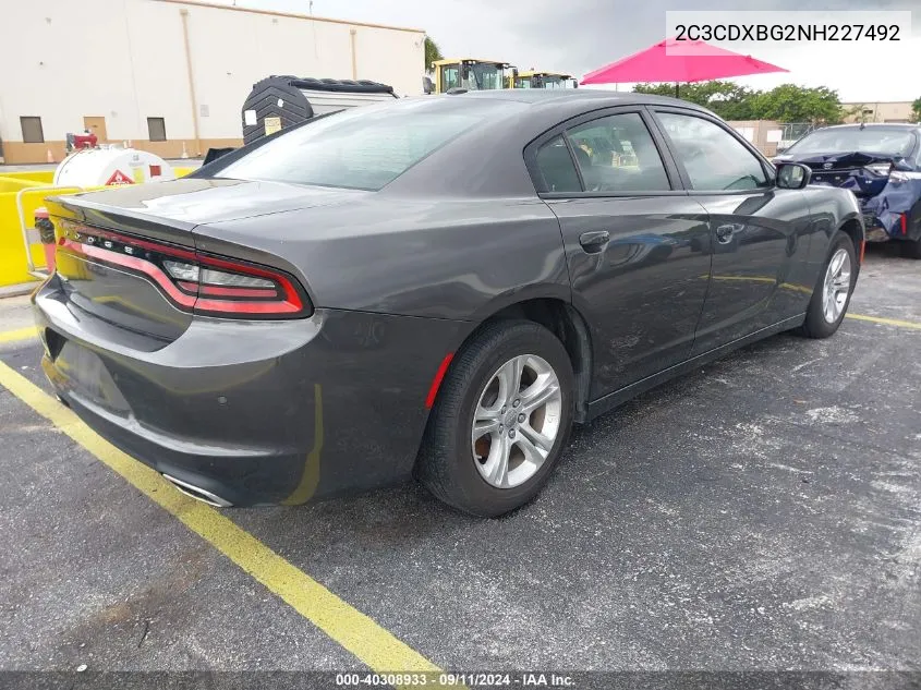 2022 Dodge Charger Sxt Rwd VIN: 2C3CDXBG2NH227492 Lot: 40308933