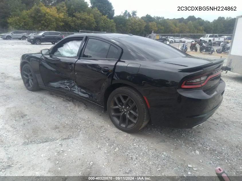 2022 Dodge Charger Sxt Rwd VIN: 2C3CDXBG5NH224862 Lot: 40320570