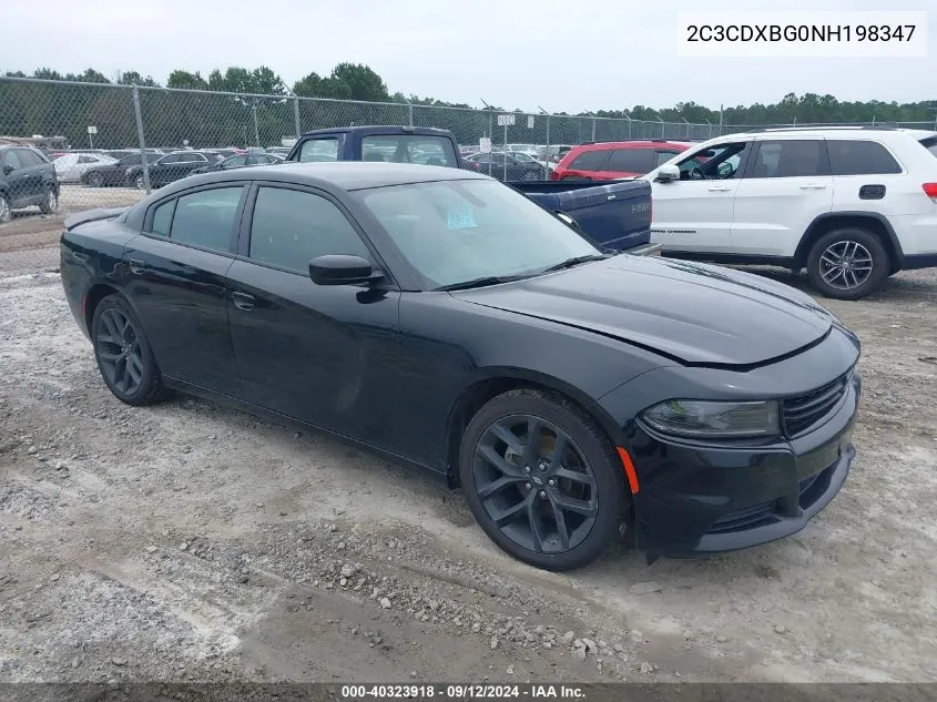 2022 Dodge Charger Sxt VIN: 2C3CDXBG0NH198347 Lot: 40323918