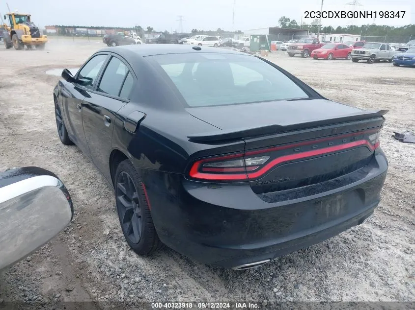 2022 Dodge Charger Sxt VIN: 2C3CDXBG0NH198347 Lot: 40323918