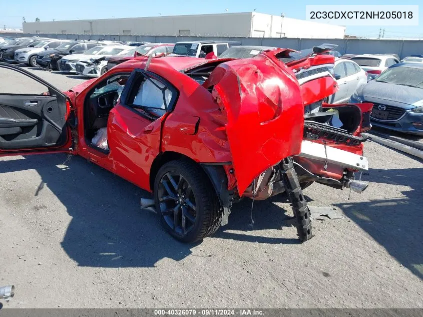 2022 Dodge Charger R/T VIN: 2C3CDXCT2NH205018 Lot: 40326079