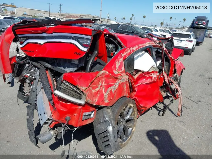 2022 Dodge Charger R/T VIN: 2C3CDXCT2NH205018 Lot: 40326079