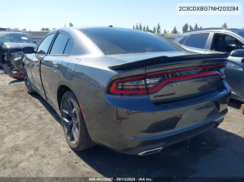 2022 Dodge Charger Sxt Rwd VIN: 2C3CDXBG7NH203284 Lot: 40335067