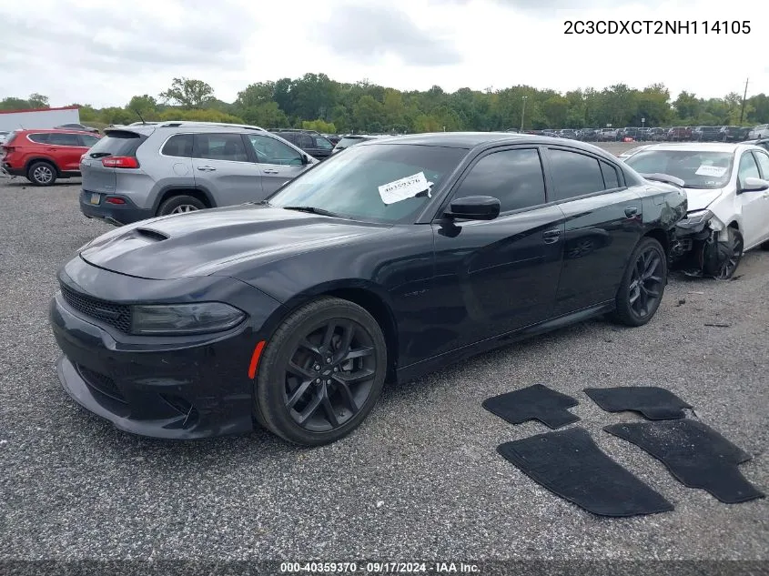 2022 Dodge Charger R/T VIN: 2C3CDXCT2NH114105 Lot: 40359370