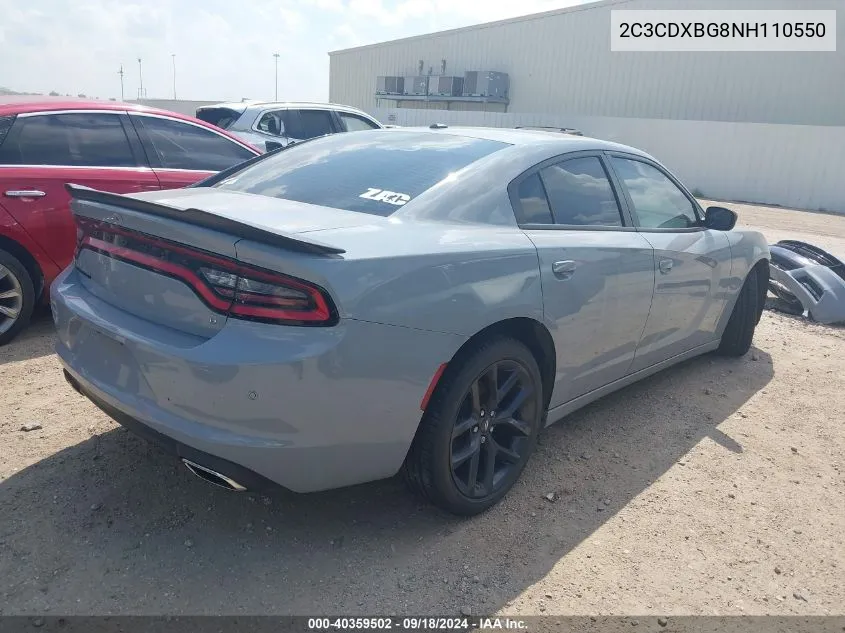 2022 Dodge Charger Sxt Rwd VIN: 2C3CDXBG8NH110550 Lot: 40359502