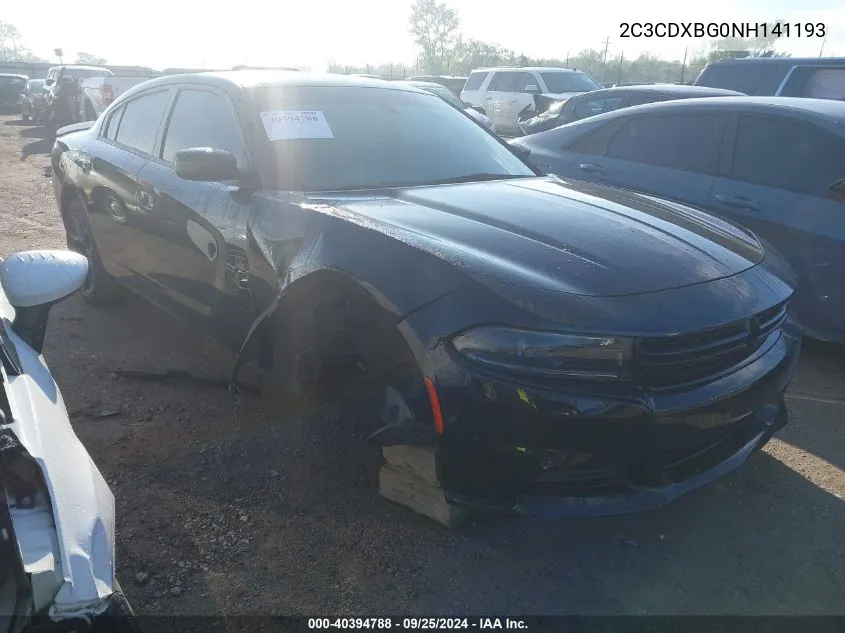 2022 Dodge Charger Sxt Rwd VIN: 2C3CDXBG0NH141193 Lot: 40394788