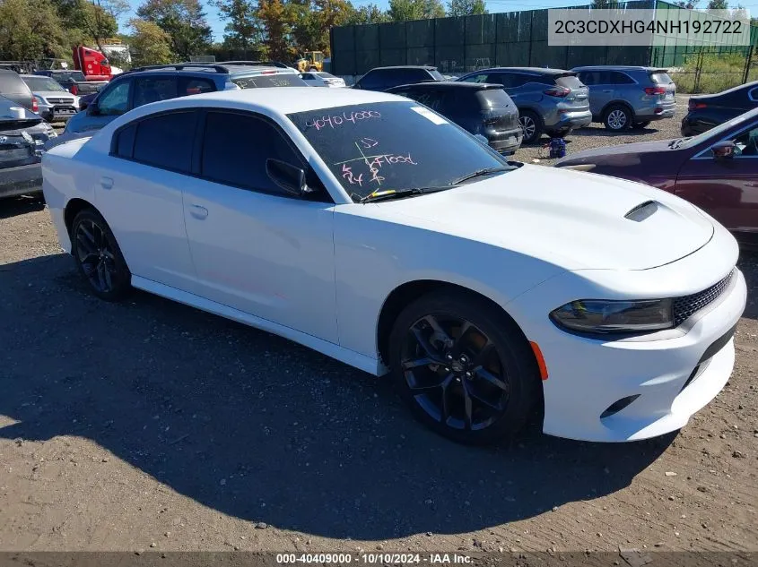 2022 Dodge Charger Gt Rwd VIN: 2C3CDXHG4NH192722 Lot: 40409000