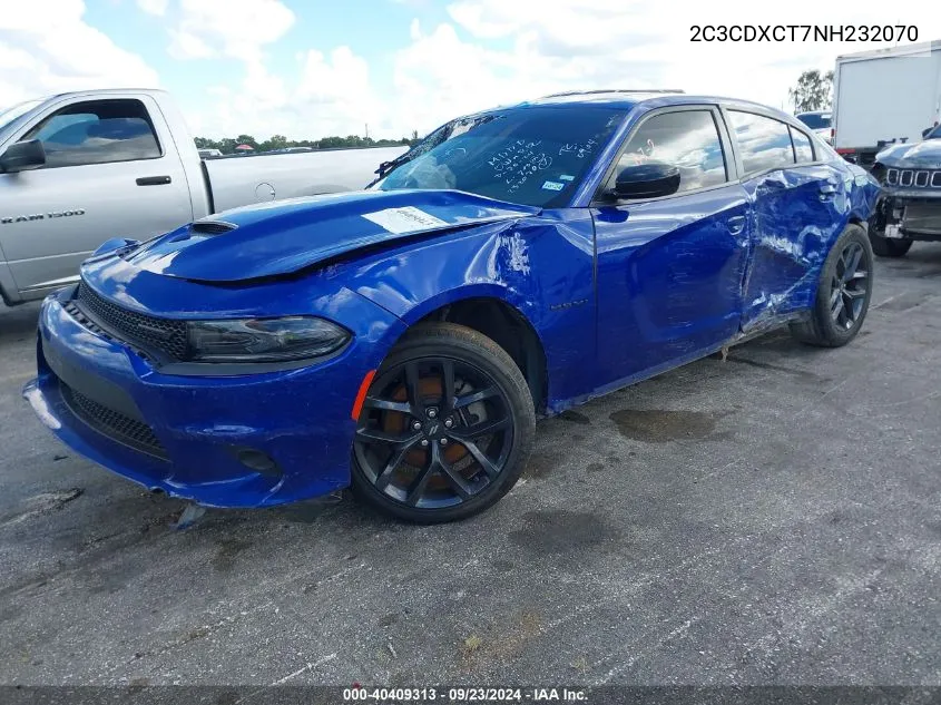 2022 Dodge Charger R/T VIN: 2C3CDXCT7NH232070 Lot: 40409313