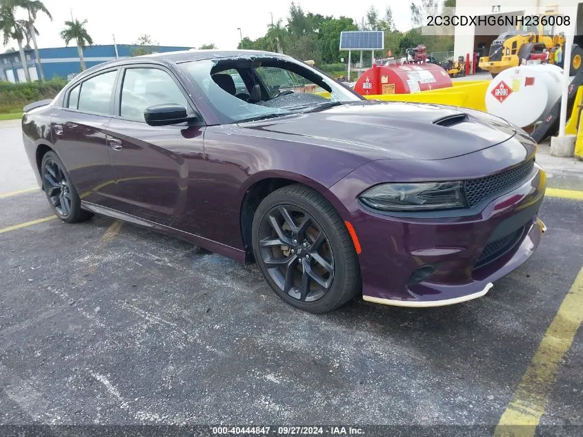 2022 Dodge Charger Gt VIN: 2C3CDXHG6NH236008 Lot: 40444847