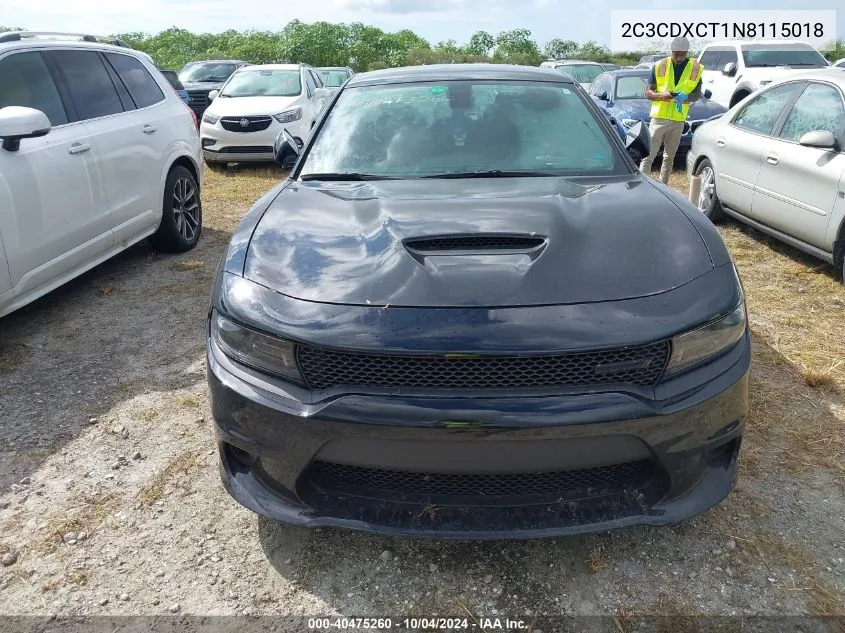 2022 Dodge Charger R/T VIN: 2C3CDXCT1N8115018 Lot: 40475260