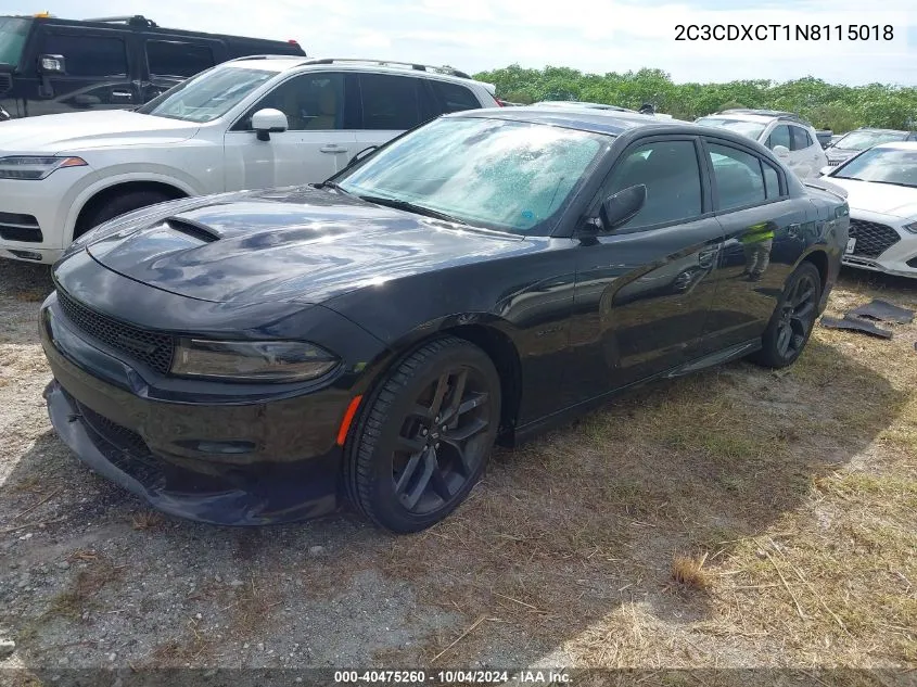 2022 Dodge Charger R/T VIN: 2C3CDXCT1N8115018 Lot: 40475260