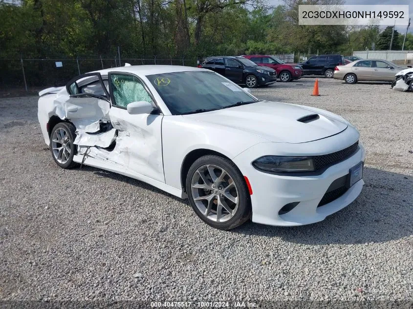 2022 Dodge Charger Gt Rwd VIN: 2C3CDXHG0NH149592 Lot: 40475517