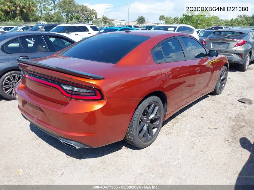 2022 Dodge Charger Sxt VIN: 2C3CDXBG4NH221080 Lot: 40477353