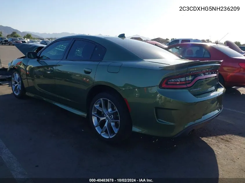 2022 Dodge Charger Gt Rwd VIN: 2C3CDXHG5NH236209 Lot: 40483678