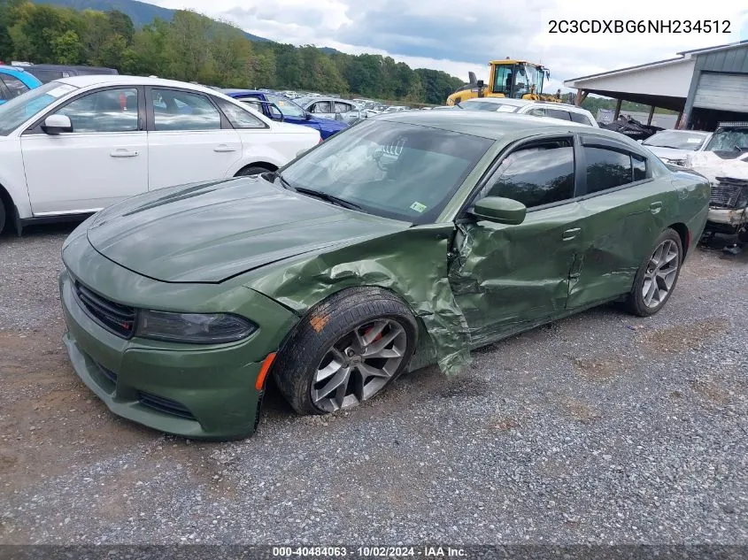 2C3CDXBG6NH234512 2022 Dodge Charger Sxt Rwd